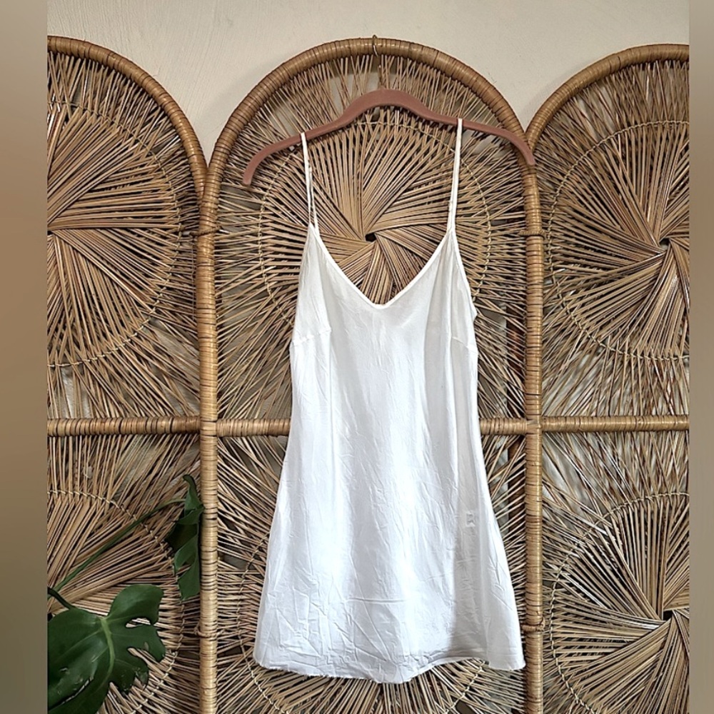 Organic John Patrick White Slip Cami Tank Top Cupro Material